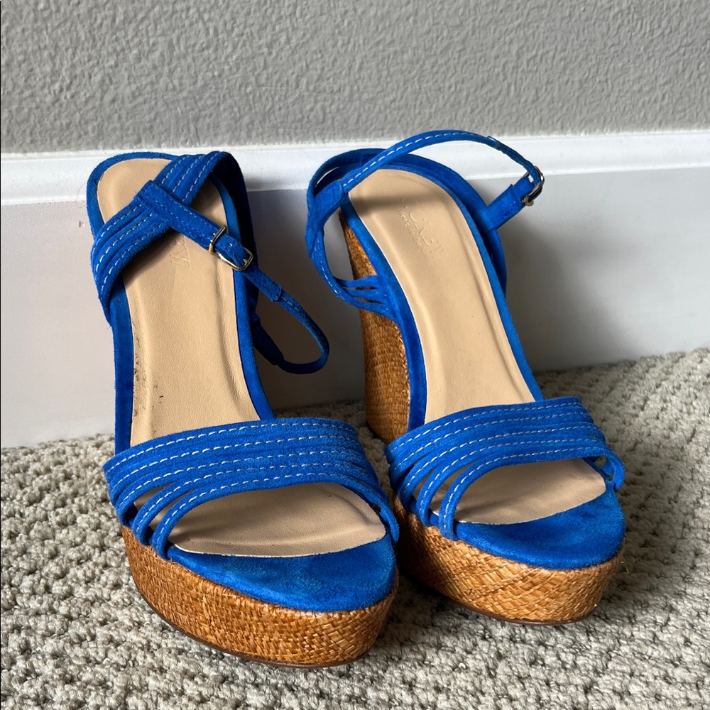 J. Crew Vibrant Blue Wedges